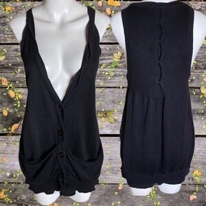 Anthropologie Moth Slouchy Twisty Sweater Black